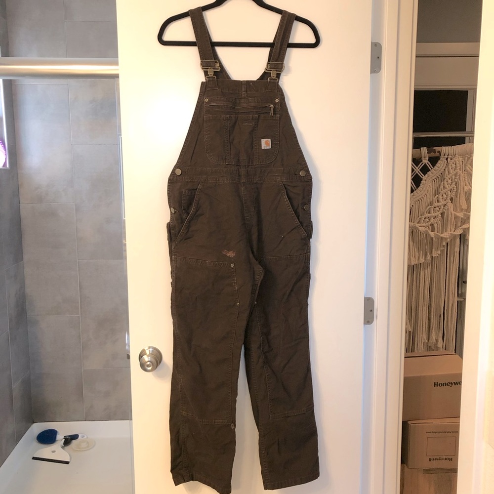 Carhartt Crawford dark brown xs short bib overalls
